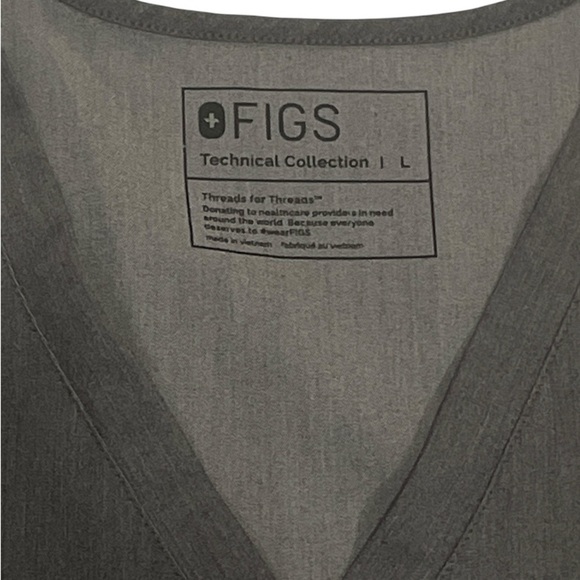 Figs Zamora Technical Collection Gray Women’s Scrub Top with Pocket Size Large - Picture 3 of 6